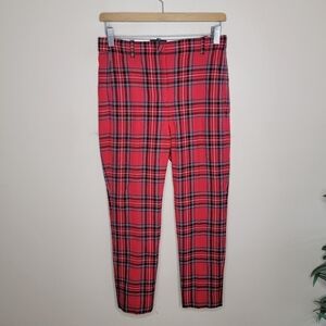 J. Crew | High-Rise Cameron Pants in Red Stewart Tartan Plaid Size 4P